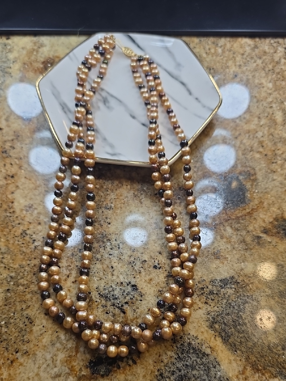 Levian Multi-Strand Pearl Necklace - Gold and Brown